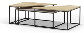 Stoliki z blatem w dekorze dębu zestaw 3 szt. 70x110 cm Titan – Marckeric