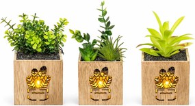 Sztuczna roślina w doniczce z oświetleniem LED 7,5x15 cm