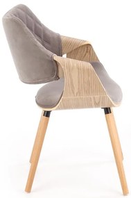 Krzesło K396 VELVET szare HALMAR