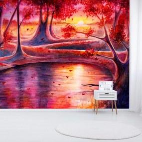 Fototapeta - Malowany las (196x136 cm)