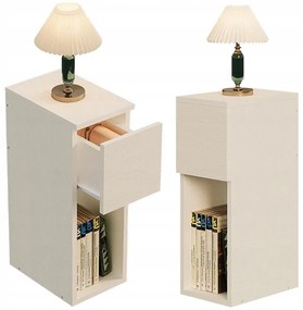 Szafka nocna biała z szufladą stolik z półką nowoczesny loft sypialni 55cm