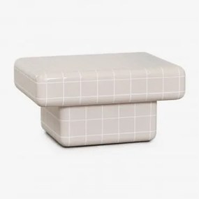 Prostokątny Stolik Kawowy W Stylu Cementowej Płytki Eleonor 70 X 50 Cm & Tapioka Beżowa - Sklum