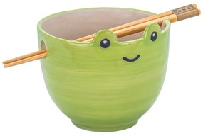 Zielona kamionkowa miska 450 ml Frog – Sass & Belle