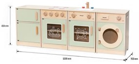 Viga polarb drewniany zestaw kuchenny xl pralka kuchenka zmywarka - zielony