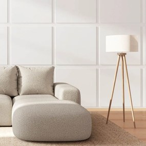 Beżowy narożnik z materiału bouclé (prawostronny/z szezlongiem) Monce – Rodier