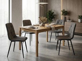 Ciemnoszare krzesło LIBRA STONE GREY z czarnymi nogami