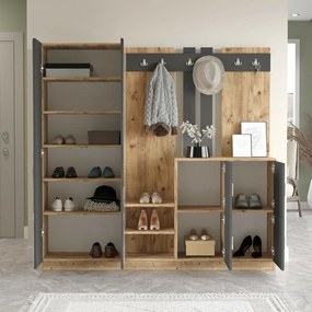 Zestaw do przedpokoju Dane Anthracite and Atlantic, Pine