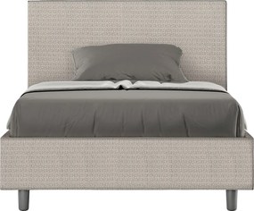 Łóżko bez stelaża tapicerowane 120x210 tkaniny Labirinto 1 biały Adele