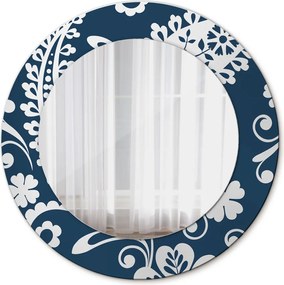Lustro z nadrukiem okrągłe Kompozycja paisley