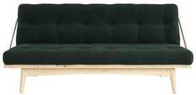 Sofa rozkładana ze sztruksową tapicerką Karup Design Folk Raw/Dark Green