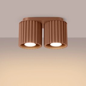Plafon dwupunktowy AURA 2 mocca GU10 ryflowany SOLLUX  LIGHTING