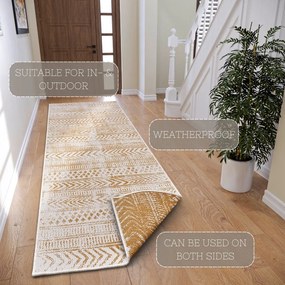 Żółto-biały dywan odpowiedni na zewnątrz 80x250 cm Biri – NORTHRUGS