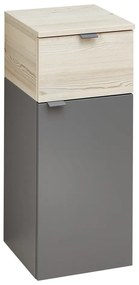 Szara/w naturalnym kolorze niska/wisząca szafka łazienkowa w dekorze sosny 72x30 cm Quickset 394 – Pelipal