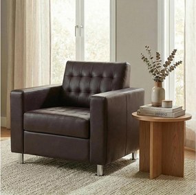 Fotel Pori, imitacja skóry,  coffee