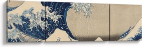 Obraz - Katsushika Hokusai, Under the Wave off Kanagawa, reprodukcje (170x50 cm)