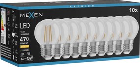 Mexen Vintis 10x żarówka filament LED E27, G45, 4W, Ciepła - 2700K, 470 lm, clear - L156-E27-0427-00x10