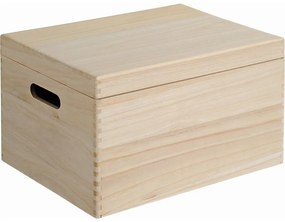 Kesper 69601 Pojemnik z odchylaną pokrywą sosna 39x 29 x 23 cm, L