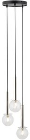 Żyrandol na lince DAISY 3xG9/12W/230V śr. 27 cm chrom błyszczący/czarny/przezroczysty