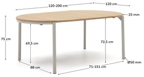 Okrągły rozkładany stół w dekorze dębu ø 120 cm Montuiri – Kave Home