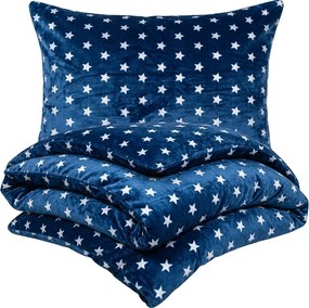 4Home pościel mikroflanela Stars niebieski, 160 x 200 cm, 70 x 80 cm, 160 x 200 cm, 70 x 80 cm