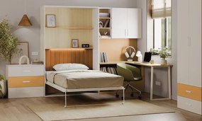 Młodzieżowa komoda z 3 szufladami kaszmir + żółty S9-T86