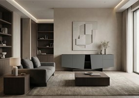 Nowoczesna szara komoda z szufladami WING / szer. 200 cm