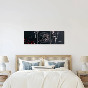 Abstrakcyjny obraz - potłuczone szkło (z zegarem) (90x30 cm)