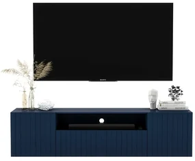 Szafka RTV TAL 2D1K 2 150cm wisząca granatowa mat MEBLE LINDNER