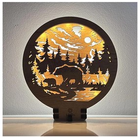 Li-Go 23595/DUB2 - Ściemnialna dekoracyjna lampka stołowa LED/12W/230V 20x22 cm dąb