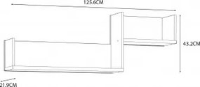 Dwupoziomowa półka ścienna w stylu loft Oriental Tree 02