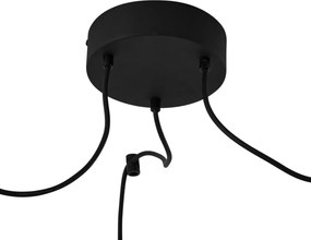 Zewnętrzna lampa wisząca czarna z beżowymi kloszami z liny 3-punktowa IP44 - Cava Jayla