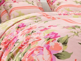 PrzytulneMieszkanie.pl PrzytulneMieszkanie.pl Bawełniana pościel KWIATY Z LIŚĆMI różowa Rozmiar pościeli: 80 x 80 cm | 135 x 200 cm