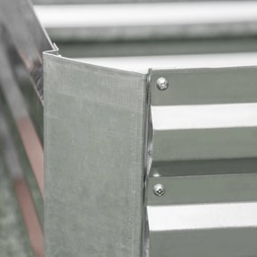 Outsunny Podwyższona grządka Ogrodowa z Ocynkowanej Stali – Idealna do kwiatów, ziół, Warzyw 120 x 90 x 30 cm