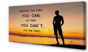 Zdjęcie na płótnie Napis na tle Morza