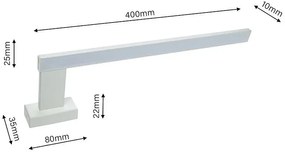 Biały kinkiet łazienkowy lewostronny - N016-Faggi 45x12x4 cm
