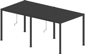 PERGOLA OGRODOWA LUXE 7,8X3X2,5 M ALUMINIOWA ANTRACYT Z LED