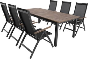 Doppler EXPERT WOOD Plus, fotele z regulacją i rozkładany stół, 6+1