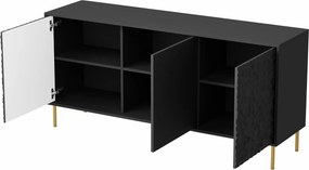 Czarna komoda z frontami 3D Bullet KM-1