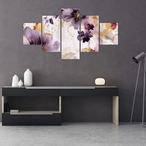 Obraz - Kwiaty akwarelowe (125x70 cm)