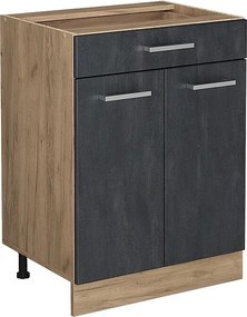 Szafka dolna do kuchni czarny beton 60x46x81.6 r-line