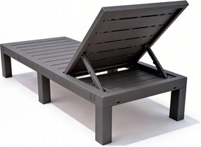 Leżak ogrodowy hotelowy Lagoon SL-02C z poduszką, składany, kolor szary