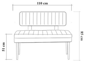 Ławka Vina Anthracite and Walnut