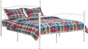 Białe metalowe łóżko rustykalne 140x200 cm B0-P56