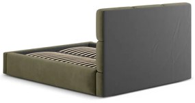 Zielone tapicerowane łóżko dwuosobowe ze schowkiem ze stelażem 160x200 cm Libera – Windsor &amp; Co Sofas