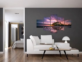 Obraz drzewa na plaży (125x70 cm)