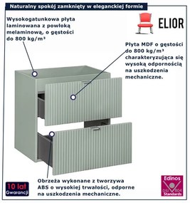 Szałwiowa szafka pod umywalkę z szufladami F2-W34