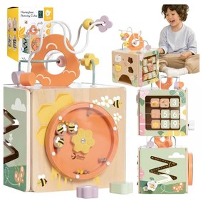 Classic world drewniana kostka edukacyjna sensoryczna 5w1