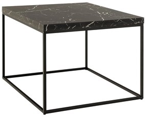 Czarny stolik z blatem w dekorze marmuru 60x60 cm Barossa – Actona