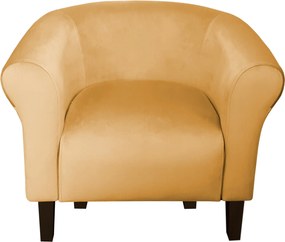Fotel Milo tkanina Welur wygodny fotel tapicerowany do salonu i sypialni : Kolor nogi - Venge, Kolor tkaniny - VELVET - MG15, Wysokość nogi - 15 cm