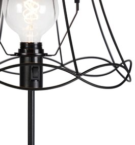 Lampa stojąca czarna z ramą Granny 35 cm regulowana - Parte klasyczny/Antyczny Oswietlenie wewnetrzne